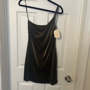 Black & Gold Shimmer Mini Dress